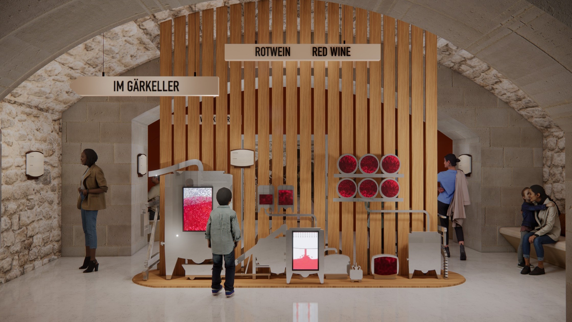 Rotweinherstellung Bildlich dargestellt