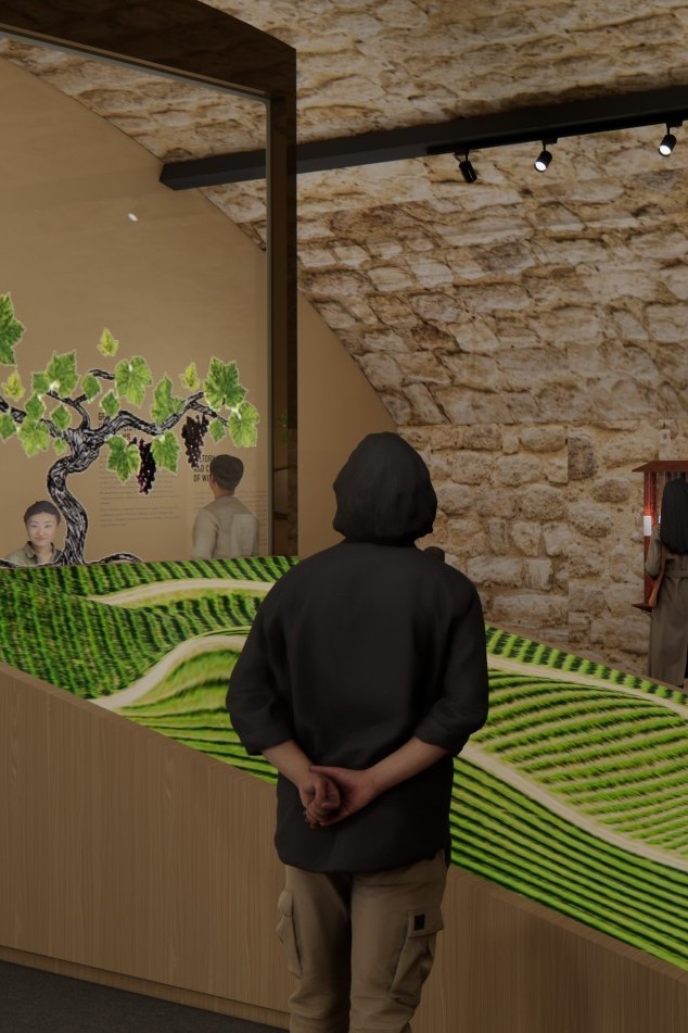 Weinberg Modellbau zur Erklärung der verschiedenen Boden Beschaffenheit