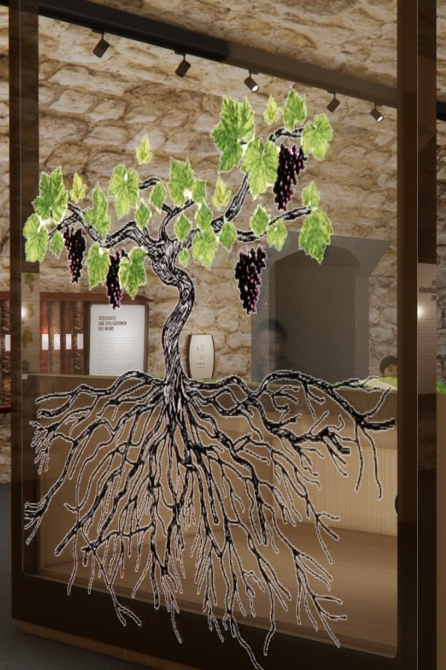 Weinberg Modellbau mit Wurzeln