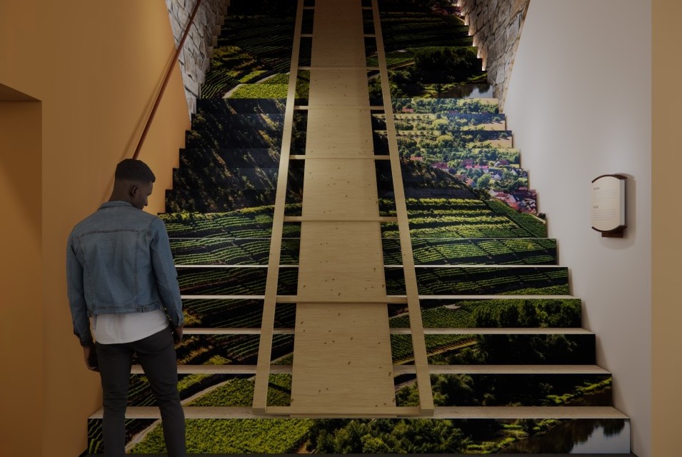 Treppenaufgang wurde umgestaltet und sieht nun So aus wie der Blick auf den Weinberg